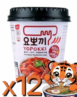 12x Yopokki Hot & Spicy tteokbokki 12x120g