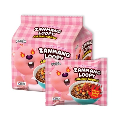 4Pack Zanmang Loopy Spicy JJAJANG Ostra Noodle 4x110g Paldo