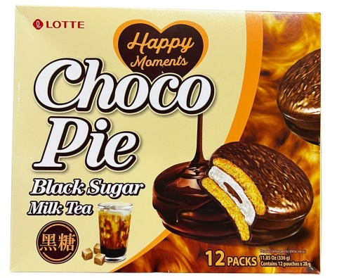 Choco Pie Czarny Cukier Z Mleczną Herbatą 12x28g Lotte