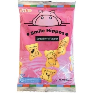 Ciasteczka nadziewane Smile Hippos Truskawkowe 60g Triko