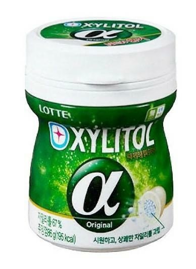 Kaugumi Xylitol Alpha Original Koreańskie gumy bez cukru 86g Lotte