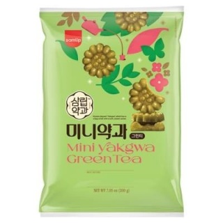 Koreańskie Herbatniki Yakgwa Matcha, mini 200g Samlip