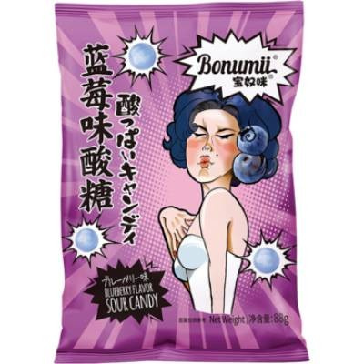 Kwaśne Cukierki Smak Jagodowy 88g Bonumi