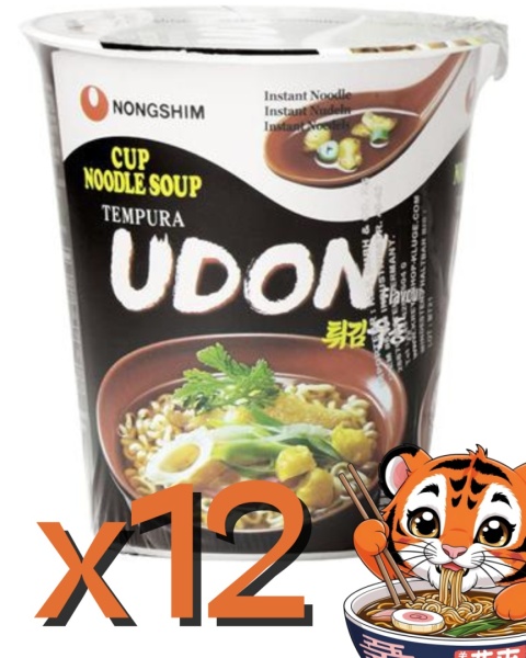 Karton Udon noodle Tempura Cup Korea 12x62g Nongshim Karton Udon noodle Tempura Cup Korea 12x62g Nongshim