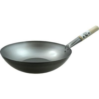 Wok ze stali węglowej płaski spód 35cm Jade Tample
