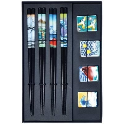 Zestaw pałeczek z uchwytem 4 pary Czarne Jade Tample