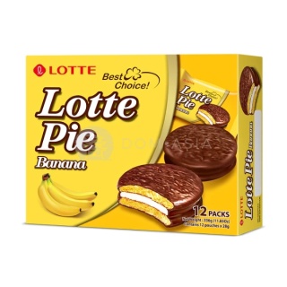 Choco Pie Banana biszkopty o smaku Bananowym z pianką 12x28g Lotte