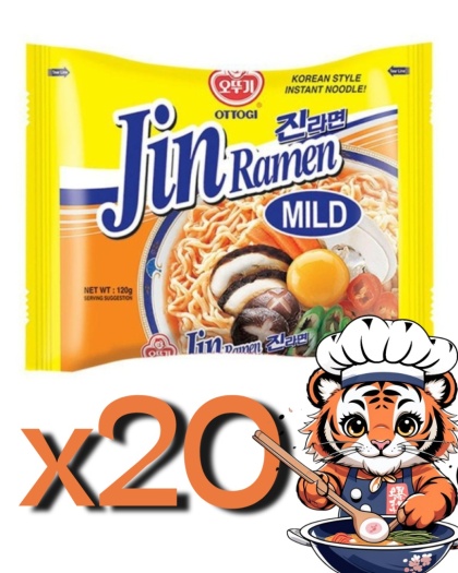 Karton Jin Ramen Mild (łagodna) 20x120g Ottogi