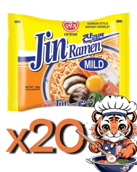 Karton Jin Ramen Mild (łagodna) 20x120g Ottogi