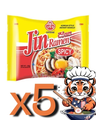 Zestaw Jin Ramen Spicy (Ostra) 5x120g Ottogi
