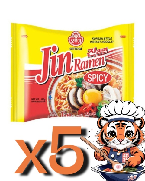 Zestaw Jin Ramen Spicy (Ostra) 5x120g Ottogi