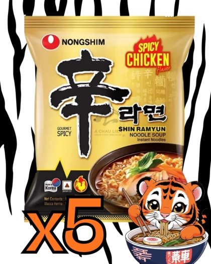 Shin Ramyun Ostry Kurczak Spicy Chicken 5x120g nongshim
