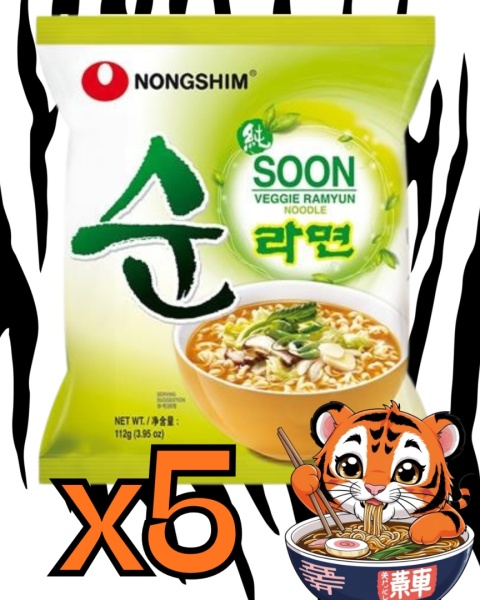 Zupki Soon Veggie Ramyun, Wegetariańska 5x 112g Nongshim