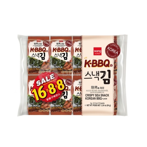 Nori Snack z wodorostów BBQ 16x4g WANG