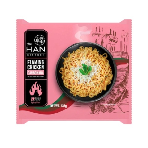 Ramyun Flaming Chicken o smaku carbonary 135g THE HAN KITCHEN