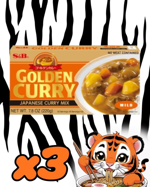 Zestaw Golden Curry Mix MILD (Łagodne) 3x220g S&B