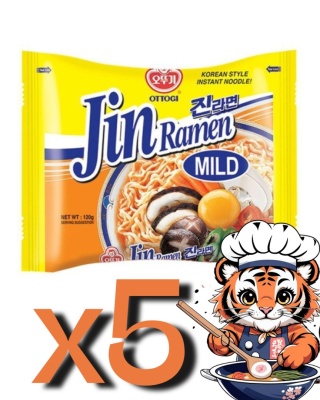 Zestaw Jin Ramen Mild (łagodna) 5x120g Ottogi