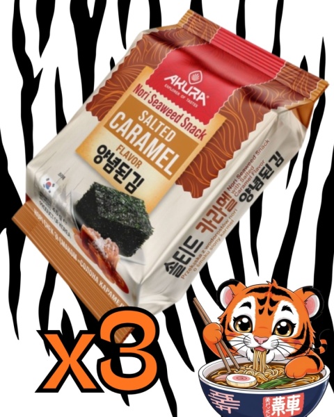 Zestaw Nori snack Słony Karmel 3x4,5g Akura