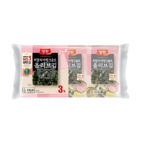 Snack z wodorostów o smaku himalajskiej różowej soli (Halal) 4.5g x 3szt YANGBAN