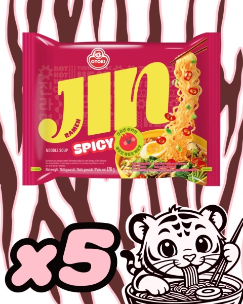 Zestaw Jin Ramen Spicy (Ostra) 5x120g Ottogi